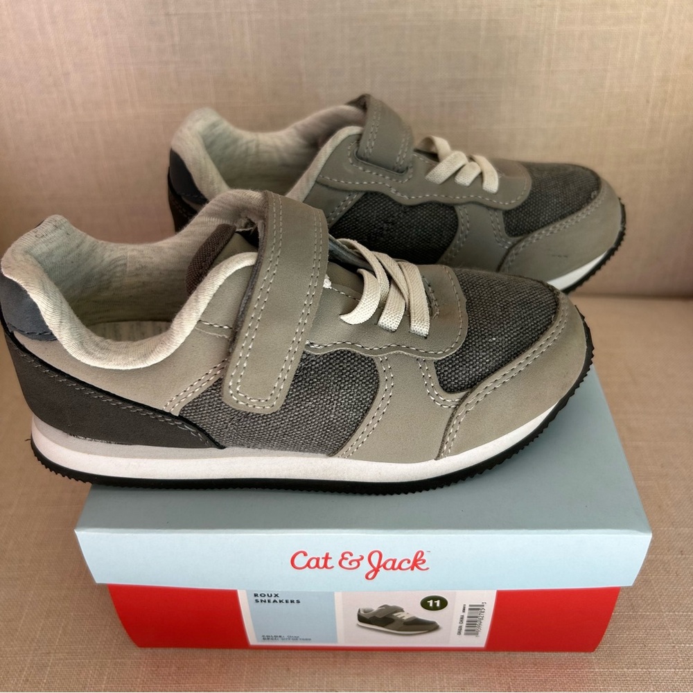 Cat & Jack Gray Mesh & Suede Velcro Sneakers for Kids